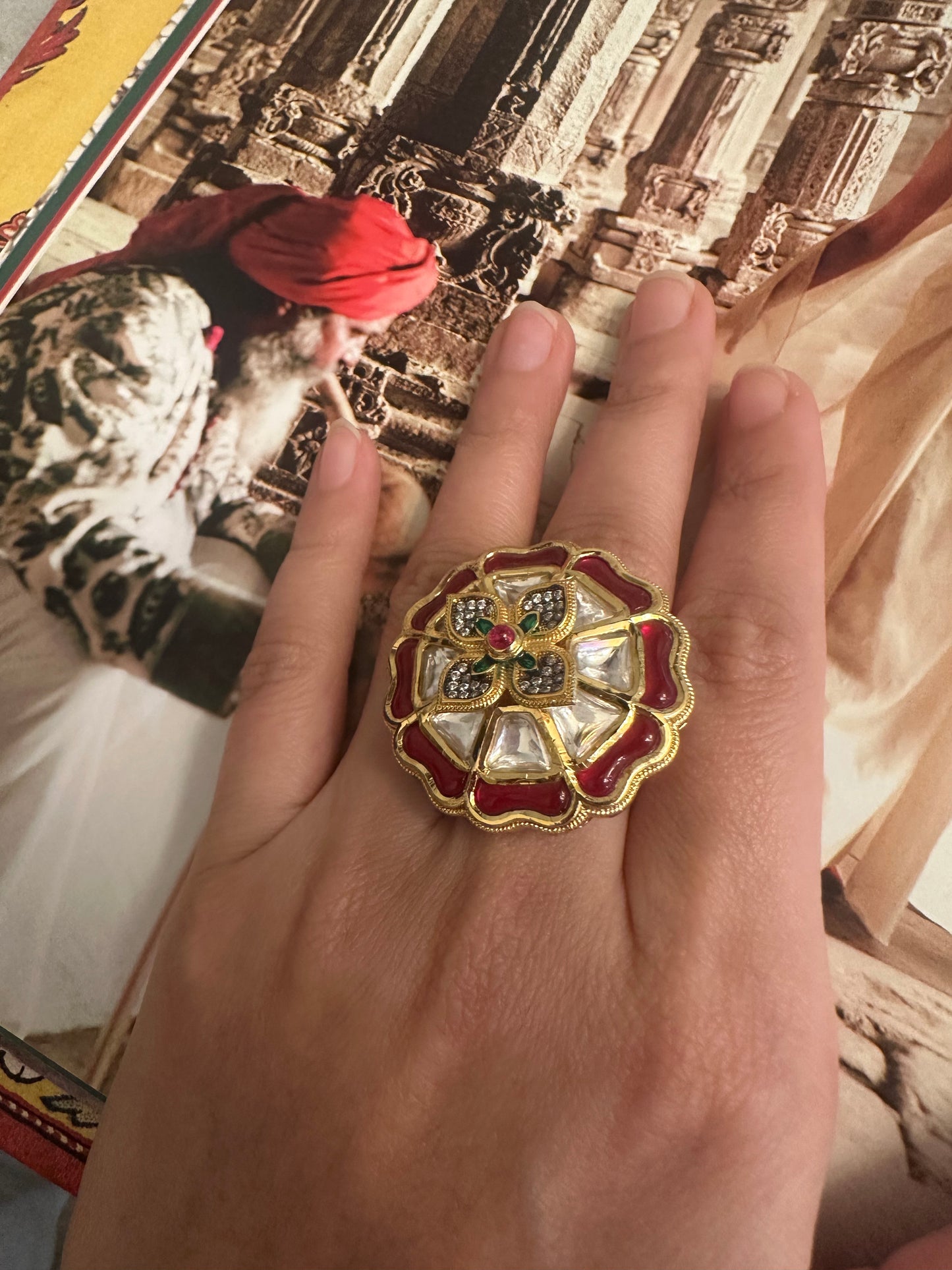 Sandoor Jadau Ring