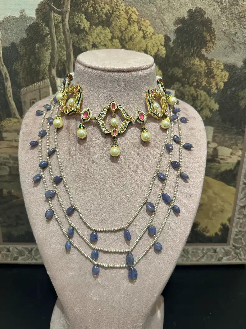 Sunheri Neeli Neckpiece